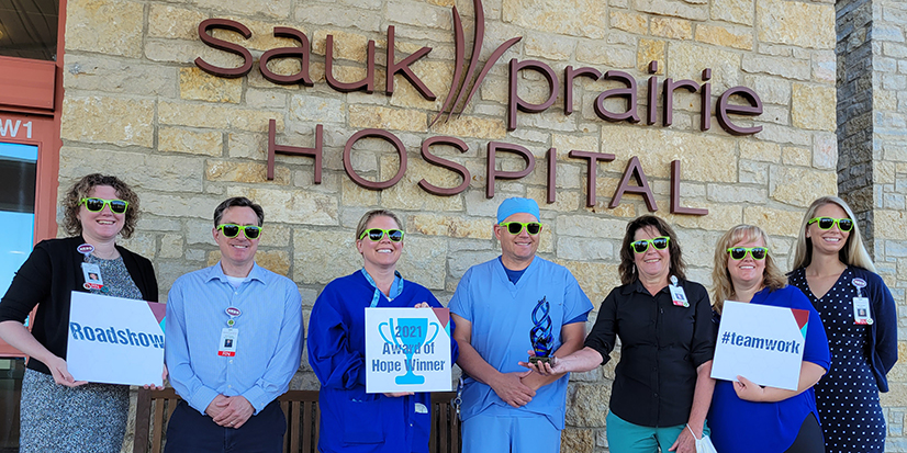 Sauk Prairie Healthcare Award of Hope Excellence Award group photo