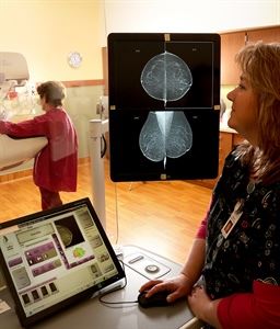 Dr. Conducting Mammography 